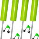 Fishing Rod Holder, 4 Pack Fishing Pole Holders Ground, Rod Holders for Bank Fishing, Beach Support Stand Reinforced PVC, 4 Free Alarm Bells