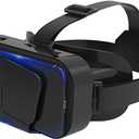 Xiaokeis Virtual Reality VR Headset 3D Glasses, VR Headset Support 4.7-7 Inch Version Virtual Reality Glasses Stereo Headphones 3D Glasses, VR Glasses for TV, Movies, Video Games(Black)