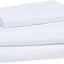 Amazon Basics Lightweight Super Soft Easy Care Dorm-Friendly, Microfiber 3 Piece Bed Sheet Set with 14-Inch Deep Pockets, Twin XL, Bright White, Solid