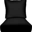 Outdoor Seat Cushion, Color Black Seat Width 23", 2 Count (Pack of 1)