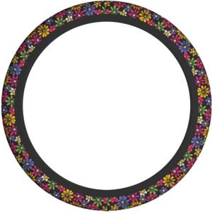 Hippie Flower Steering Wheel Covers Universal Fit 15 Inches Neoprene Anti-Slip Car Wheel Protector for Women Girls