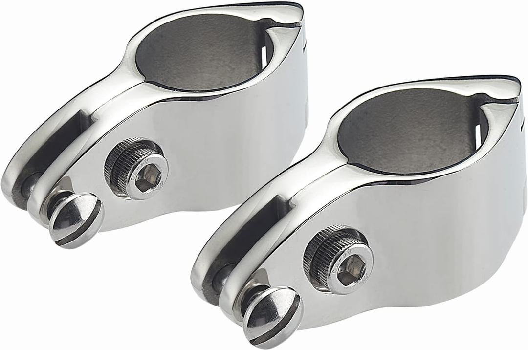 TINGZHIGO Bimini Top Jaw Slides, Hinged Jaw Slides for 7/8 inch or 1 inch OD Round Tubing, Bimini Top Hardware, 316 Stainless Steel (2 Packs)