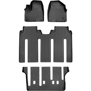 SMARTLINER Custom Fit Floor Mats 3 Row Liner Set for 2015-2021 Kia Sedona
