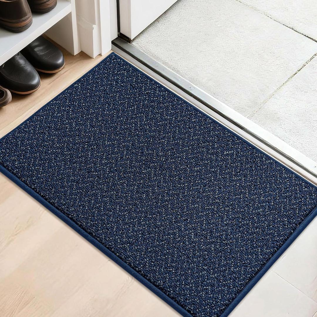 COSY HOMEER-Door-Mat 20" x 32" Non Slip Absorbent Entryway Rugs Dirt Trapper Doormats Washable Entrance Mats Low Pile Welcome Floor Mat for Front Back Door and Entry Mats,Navy Blue