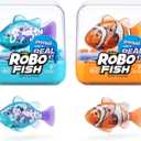 Robo Alive Robo Fish Robotic Swimming Fish (Teal + Orange) by ZURU Water Activated, Changes Color, Comes with Batteries (2 Pack) Series 3 (2 Piece Set)