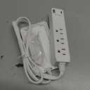 LIDER Outlet Extender with 3 Receptacles, 12W USB Type-A, and USB Type-C, USB Port, Ultra-Thin Wall Plate Plug with Cord Extender, 3-Outlet Power Strip, Flat-Face, ETL-Listed, 3ft Cord, White
