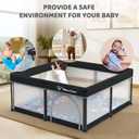 Taleco Gear Foldable Baby Play Pen with Mat, 50''x 50'' Playpen for Babies and Toddlers, Playpen for Baby with Gate, Breathable,Foldable Travel Play Pen with 50 Ocean Balls