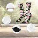 Cute Pink Pig Socks for Men Women, Christmas Stocking Stuffers, Funny Crew Socks Warm Gifts (Black)