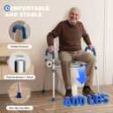 Loyoda Toilet Seat Risers for Seniors, Raised Toilet Seat with Padded Handles & Seat, 400 LBS Raised Toilet Seat with Adjustable Height & Width for Pregnant, Disabled, Handicapped,(Blue)