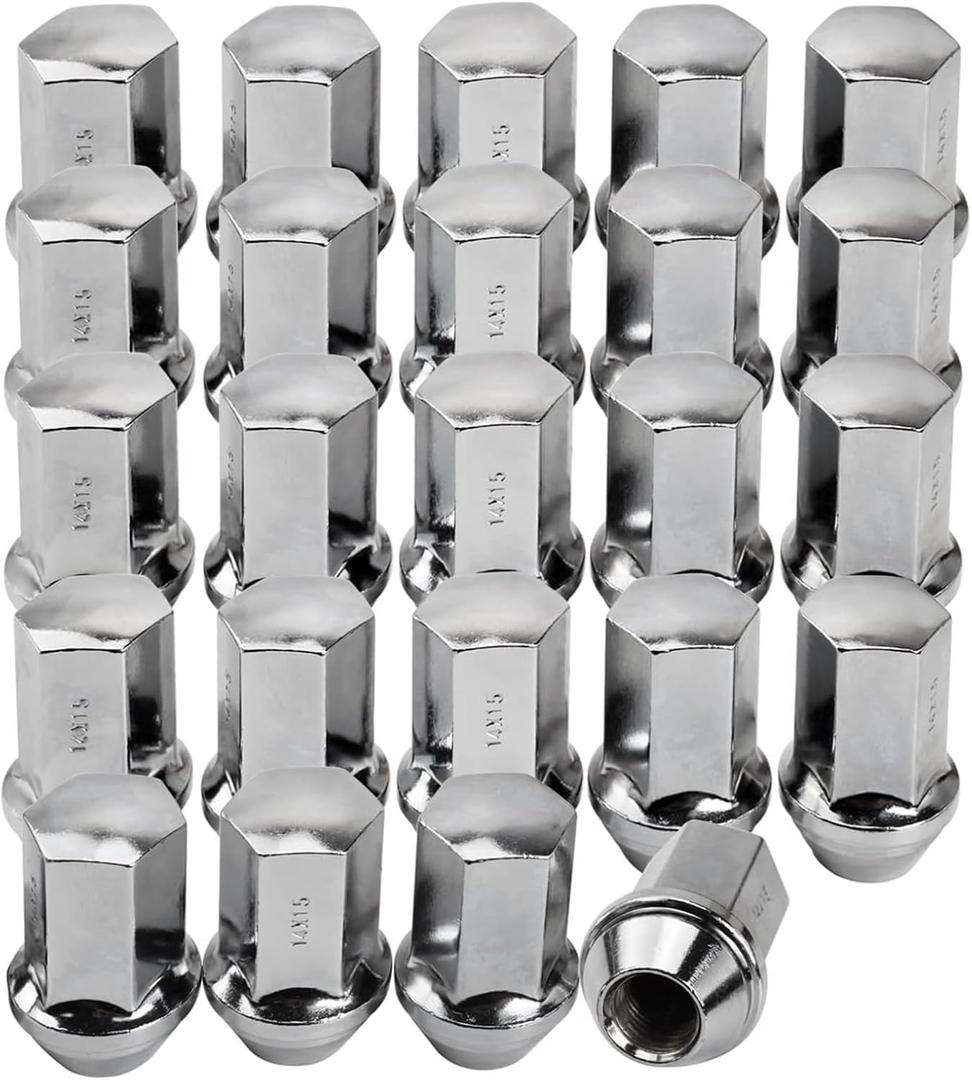 M14x1.5 Lug Nuts Replacement for Silverado Tahoe Suburban Tahoe Suburban Escalade XT5 XT6, 24 Pcs 7/8 Hex 1.77 Inch OEM Factory Style Large Acorn Seat Lug Nuts