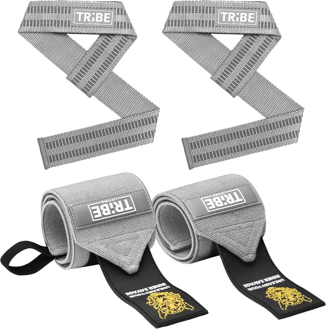 Heavy Duty Wrist Wraps & Lifting Straps  Weightlifting Wrist Wraps for Men with Silicone Grip & Padding  Gym Wrist Straps for Weightlifting (Gray 21") Heavy Duty Wrist Wraps & Lifting Straps  Weightlifting Wrist Wraps for Men with Silicone Grip & Padding  Gym Wrist Straps for Weightlifting (Gray 21")