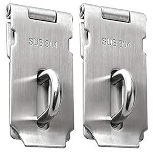 Alise 2Pcs Padlock Hasp Door Clasp Hasp Lock Latch SUS 304 Stainless Steel Brushed Nickel