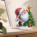 VODAPYC Christmas Gnome Diamond Art Tabletop Kits for Adults | Xmas DIY Stand Up Special Shaped Acrylic Diamond Art Ornament for Home Table Decor