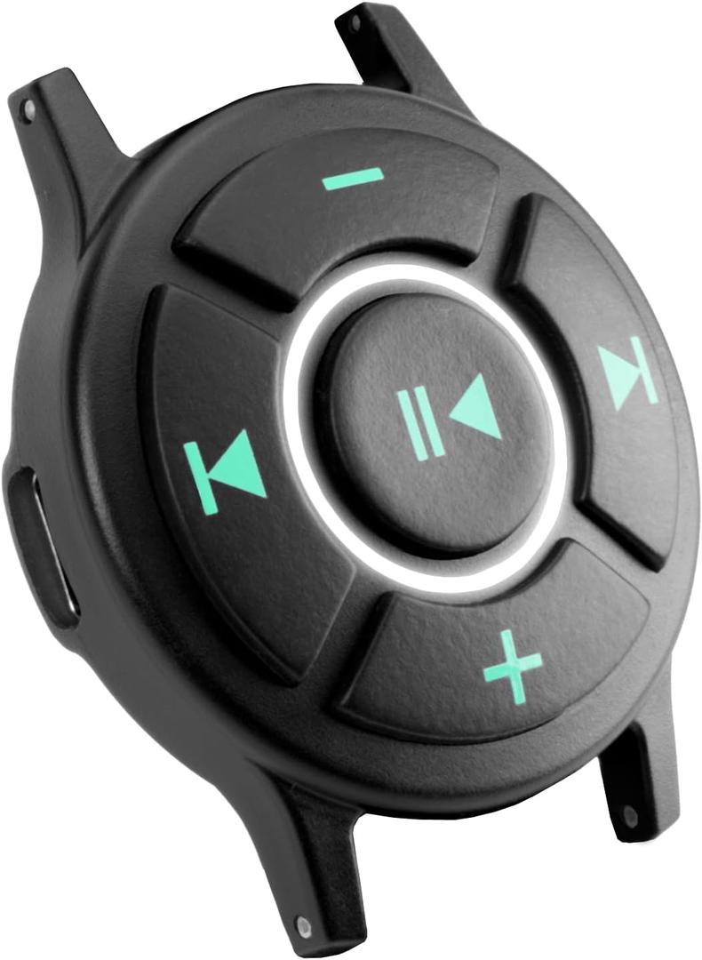Doohoeek Bluetooth Lighting Media Button, IPX7 Water-Resistant Remote Control for Steering Wheel Car Bike Motorbike Boat Powersports, Remote Selfie Music Headphones Control Button