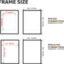 Giftgarden 12x16 Picture Frame Aluminum, Black Metal 12x16 Frames Matted to 8.5x11 Certificate Award Document for Wall Hanging, 1 Pack