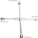 Hedume 2 Pack 14 Inches Universal Folding Lug Wrench, 4-Way Foldable Cross Wrench, Sliding Lug Wrench