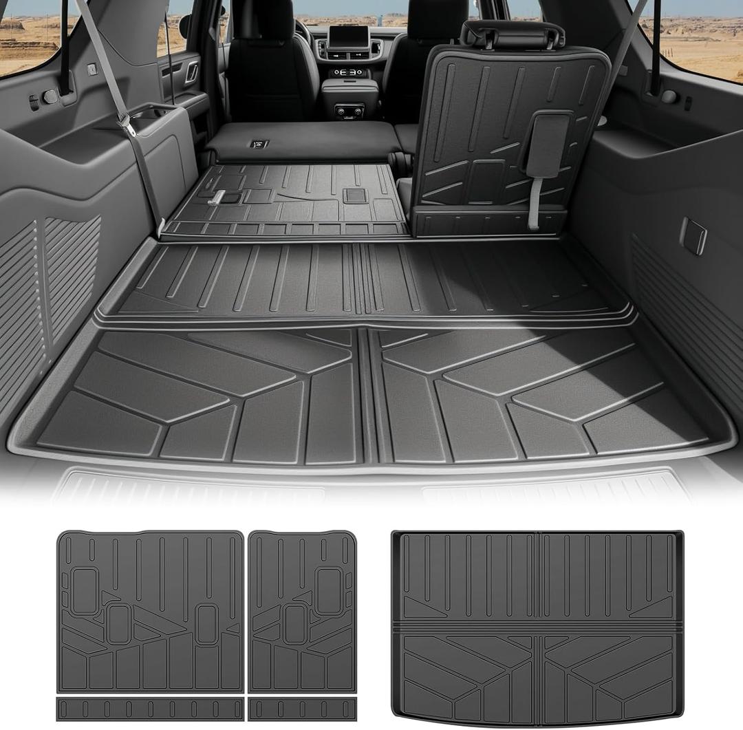 Cargo Mat Compatible with 2021-2025 Chevy Suburban/GMC Yukon XL Cargo Liner Backrest Liner Seatback Protector for Chevrolet Suburban/GMC Yukon XL Accessories(21-25 Suburban/Yukon XL)
