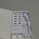 10-Port USB Wall Charger Station with Rapid Charging Auto Detect Technology Safety Family-Sized USB Ports for Multiple Devices Smart Phone Tablet Laptop Computer