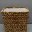 Coeusy 3 Gallon Wicker Trash Can,Small Bathroom Trash Can with Lid,Natural Water Hyacinth Wicker Waste Basket for Bedroom,Toilet,Narrow Garbage Can with Removable Liner