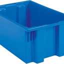 Nest and Stack Plastic Storage Container and Distribution Tote, (22-Inch L x 14-Inch W x 10.5-Inch H), Blue