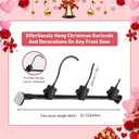 Christmas Garland Hanger for Front Door Frame,Garland Hanger for Front Door FrameAdjustable ''18-66 Heavy-Duty Holder for Wreaths,Lights,Damage-Free No-Drill Design.