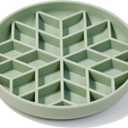 OHMO Slow Feeder Dog Bowls (Diamond, 8" Sage Green) Enrichment Soft Silicone Food Safe Feeding Bowl Non Slip Suction Cup for All Breed Pet, Cat Slow Down Eating Dishes, Boredom and Anxiety Reducer