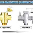 Brass Shower Arm Diverter Valve for Handheld Shower Head and Fixed Spray Head G1/2 3 Way Universal Bathroom System Component Replacement Part, Polished Chrome