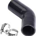 YSIL 2" ID 45 Degree Elbow Coupler Silicone Hose 4-Ply Reinforced Turbo Intercooler Intake Piping with T-Bolt Clamps 5MM Thickness 4" Length