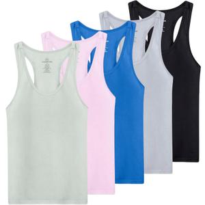 Real Essentials 5-Pack Women's Racerback Tank Top Dry-Fit Athletic Performance Yoga Activewear (XX-Large)