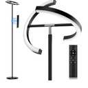 SIBRILLE LED Floor Lamp - Rotatable Standing Lamp with Touch & Remote Control, 3000-6000K, 22W Modern Floor Reading Light, Dimmable Corner Uplighter for Living Room Bedroom Office, Black