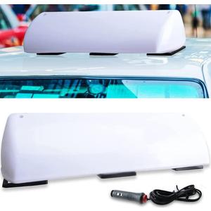 YXQ 19" LED Blank Taxi Cab Sign5W 12V Strong Magnet Car Roof Top Topper Light Waterproof for DIY Sign Advertising FreewayWhite