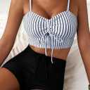 Herseas High Waisted Bikini Sets for Women Floral Print Two Piece Tummy Control Swimsuits Drawstring Short Bathing Suit (White) XL