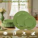 Tinybee 60PCS Green Plastic Plates - Heavy Duty Green Disposable Plates, Elegant Plastic Plates for Bridal Shower, Wedding and Party Including 30 Dinner Plates 10 '' & 30 Dessert Plates 7.5 ''