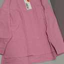 AISEW Womens Casual Button Down V Neck Shirts Raglan Long Sleeve Loose Fit Collared Work Blouses Tops with Pocket, Pink, Small