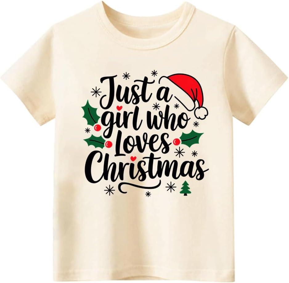 Kids Christmas Shirt  Toddler Boys Girls Holiday Outfit Santa Snowman Gingerbread Tree Gift T-Shirt 2T-8T (Yellow)