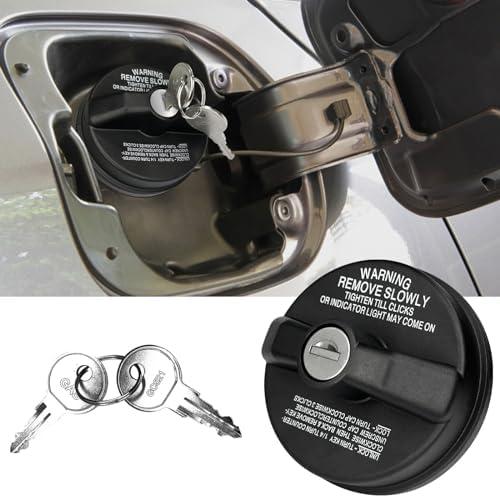 Hirificing Locking Gas Cap Fuel Tank with Key, Gas Cap Lock Locking Fuel Cap Cover Compatible with Toyota 4Runner, Chevy Silverado 1500 2500 3500, Nissan GMC Honda Subaru Buick #10504 77300-47020