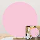 Pink Round Backdrop Cover 6.5x6.5ft Polyester Sweet Pure Pink Birthday Party Photography Background Banquet Newborn Baby Girls Princess 1st Birthday Cake Table Decor Kids Portrait Studio Props