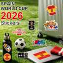 5 x FIFA World Cup 2026 Official Licensed Sticker for Spain, 12Pcs Waterproof Decals for Laptop, Water Bottle, Car, Spain Jersey World Cup 2026