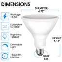 Energetic 1250LM Outdoor Par38 Led Flood Light Bulb,13.5W=100W,Dimmable, 5000K Daylight,E26 Base, Waterproof Led Spotlight Bulb, UL Listed (6 Pack)