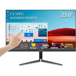 CUNPU 24 Inch Touchscreen Monitor, 10 Point Touch, FHD 1080P 75Hz IPS Screen, 100% SRGB, VESA Wall Mountable, Tilt Adjustment, VGA HDMI USB for PC, Laptop Business & Work Station, Warehouse