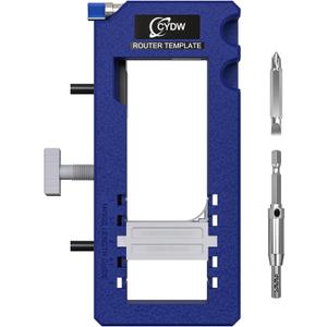 Door Hinge Jig, Door Hinge Mortiser, Router Template Fits for Door Hinges Kit Fits 3 to 5 Length and 1/4 or 5/8 Thickness, Blue