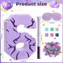 Sosation Number 6 Pinata with Kpop Theme Tattoo Design 15.7" H Purple Pinata with Stick Blindfold Confetti for Kpop Theme Party Birthday Anniversary Party Decorations Supplies