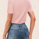 Agnes Urban Womens Tops Dressy Casual V Neck Short Sleeve Shirts Summer Loose T Shirts Trendy Tops Tunic Blouses (XL)