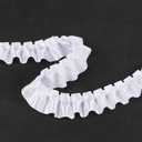 YYCRAFT 11 Yards Satin Ruffle Trim Fabric Trims and Embellishments by The Yard, 1.5 Inch White