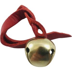 Believe Ornament Brass Sleigh Bell on Leather Cord Christmas Tree Decoration with Gift Bag