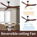 52" Bedroom Ceiling Fan, 3 Blade Ceiling Fan With Remote Control, Ceiling Fans Without Lights,2 Downrods, Reversible DC Motor 22W Quiet Energy Saving