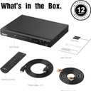 MEGATEK Region-Free HDMI DVD Player for TV, Compact CD/DVD Player for Smart TV, USB Port, Plays All Region DVDs & Multi Formats, Metal Housing, HDMI/RCA Cables & Remote Included