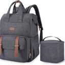 mommore Breast Pump Bag Backpack for Spectra S1,S2 Medela Diaper Backpack for Working Moms with 15.6 inch Laptop Sleeve, Grey