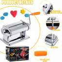 Amylove Polymer Clay Roller Machine Clay Presser Machine with Polymer Cutters 15 cm 5.91 Inch Wide Roller Thin 1 to 3 mm 6 Thickness Options for Craft Projects