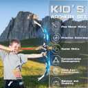 Bow and Arrow Set for Kids, 2-Pack LED Light Up Archery Set with 20 Suction Cup Arrows, Indoor and Outdoor Toy for Boys Girls Age 4-8 8-12 with Standing Target&2 Quivers, Birthday Gift 3-12 Years Old (Blue&Green)